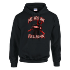 Guest 666 print on a black pullover hoodie, front view