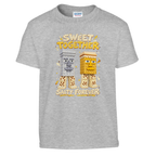 Garama and Madundung print on a sport grey kids t-shirt, front view
