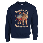 Trulimero Trulichina print on a navy crewneck sweatshirt, front view