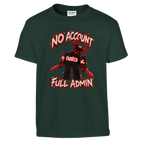 Guest 666 print on a forest green kids t-shirt, front view