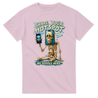 Light Pink t-shirt printed with Pot Hotspot and the words Share your hotspot, no service here, front view