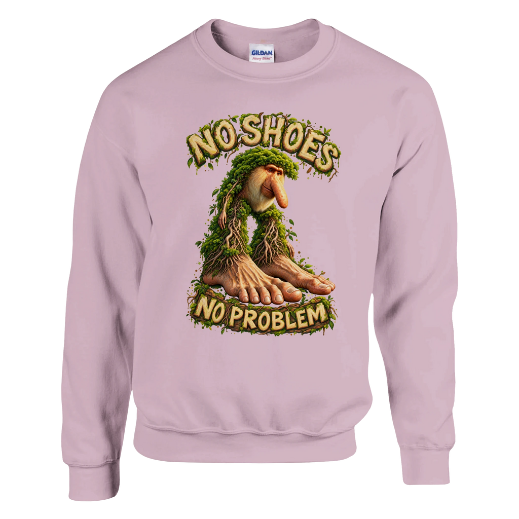 Brr Brr Patapim print on a light pink crewneck sweatshirt, front view
