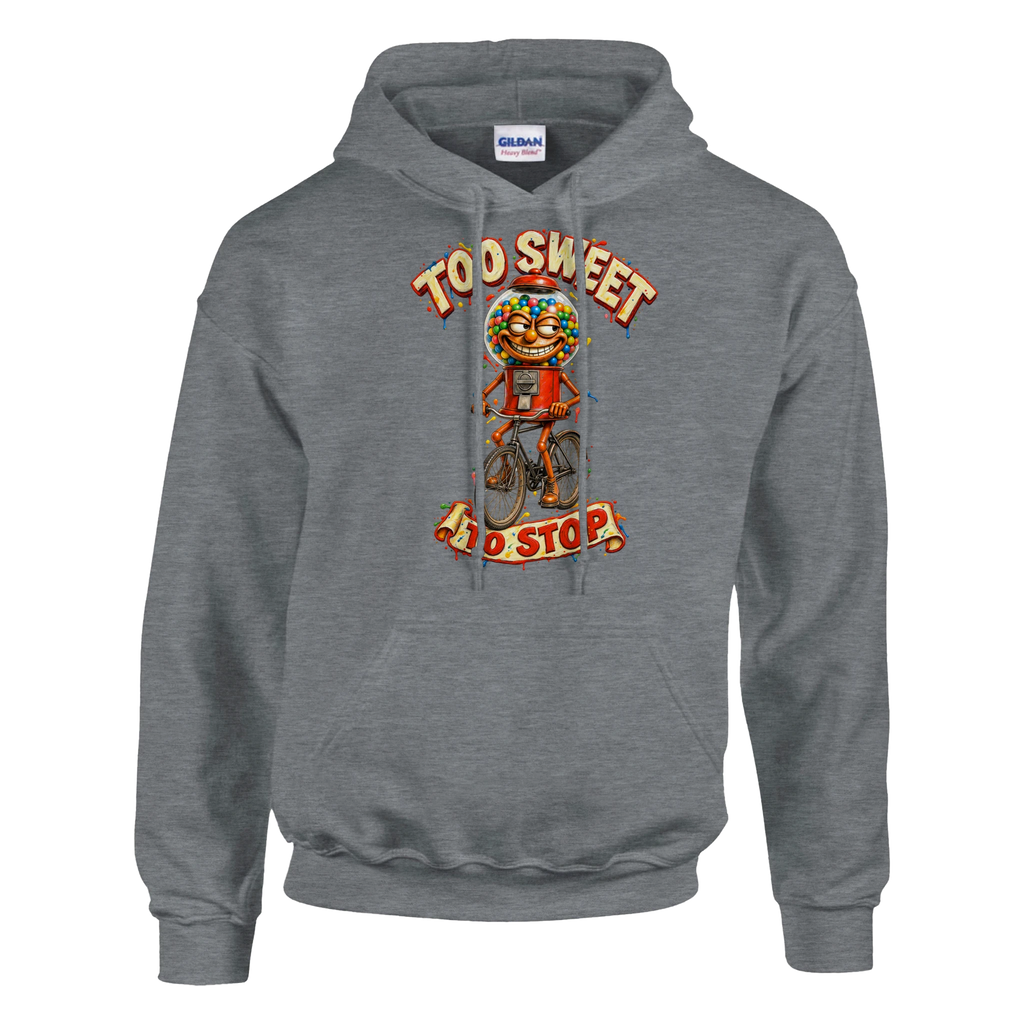 Chicleteira Bicicleteira print on a sport grey pullover hoodie, front view