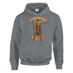 Chicleteira Bicicleteira print on a sport grey pullover hoodie, front view