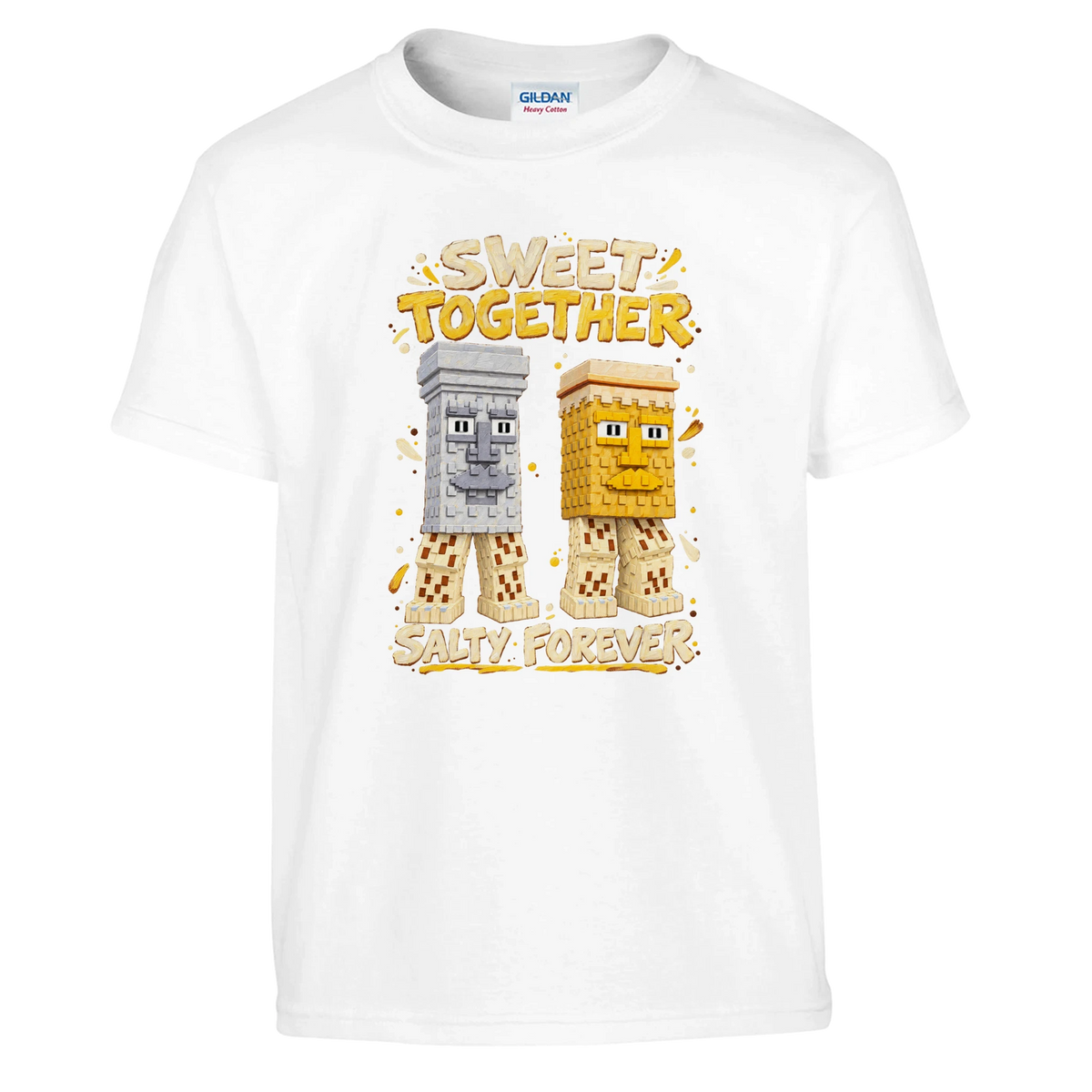 Garama and Madundung print on a white kids t-shirt, front view