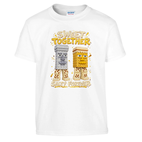 Garama and Madundung print on a white kids t-shirt, front view