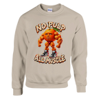 Odin Din Din Dun print on a sand crewneck sweatshirt, front view