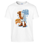 Frigo Camelo print on a white kids t-shirt, front view