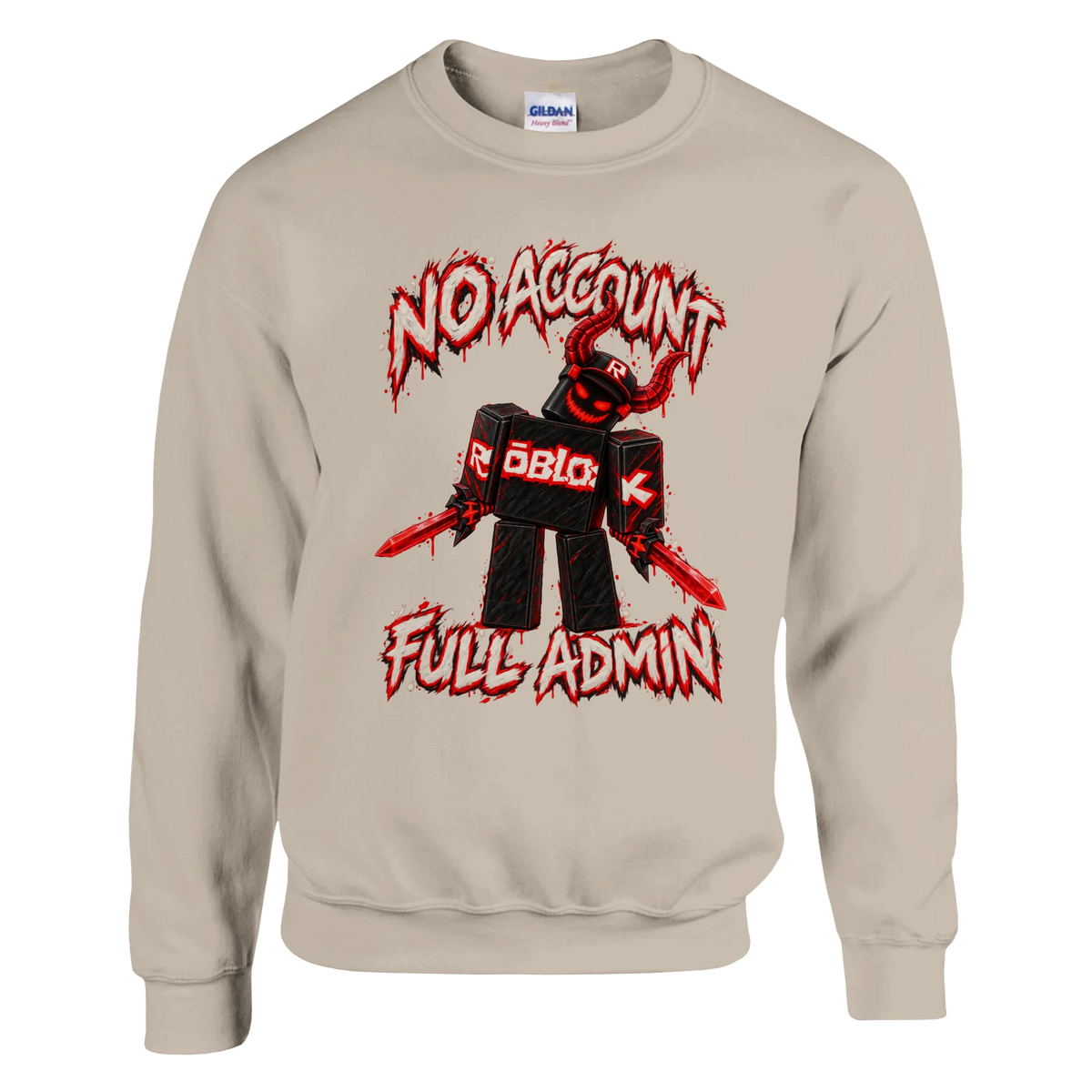 Guest 666 print on a sand crewneck sweatshirt, front view