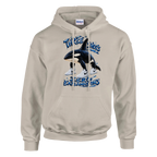 Orcalero Orcala print on a sand pullover hoodie, front view