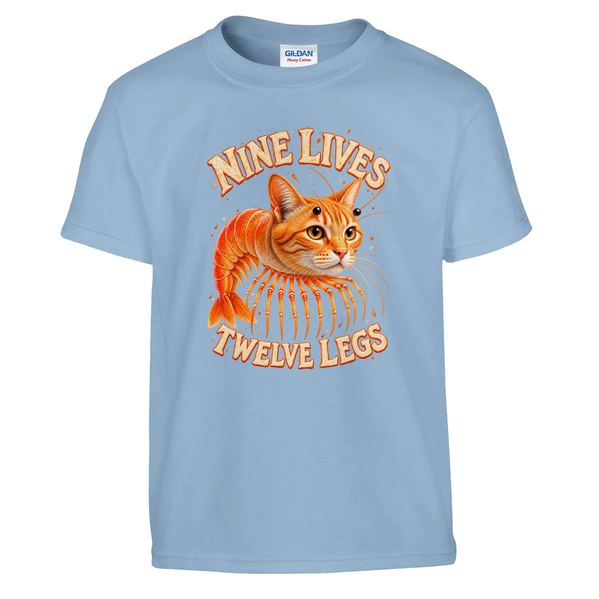 Trippi Troppi print on a light blue kids t-shirt, front view