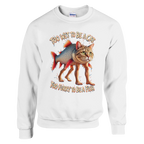Trulimero Trulichina print on a white crewneck sweatshirt, front view