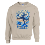 Tralalero Tralala print on a sand crewneck sweatshirt, front view