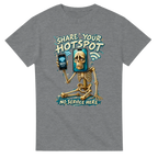 Sport Grey t-shirt printed with Pot Hotspot and the words Share your hotspot, no service here, front view