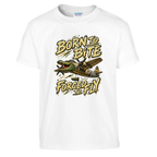 Bombardino Crocodilo print on a white kids t-shirt, front view