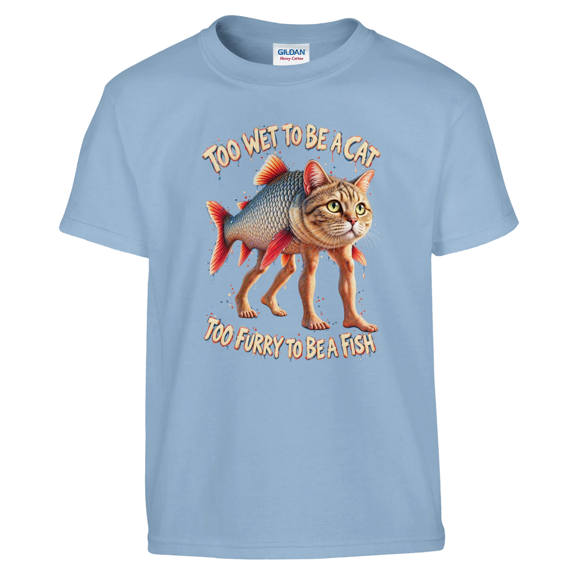 Trulimero Trulichina print on a light blue kids t-shirt, front view