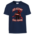 Guest 666 print on a navy kids t-shirt, front view