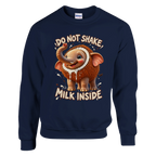 Cocofanto Elefanto print on a navy crewneck sweatshirt, front view