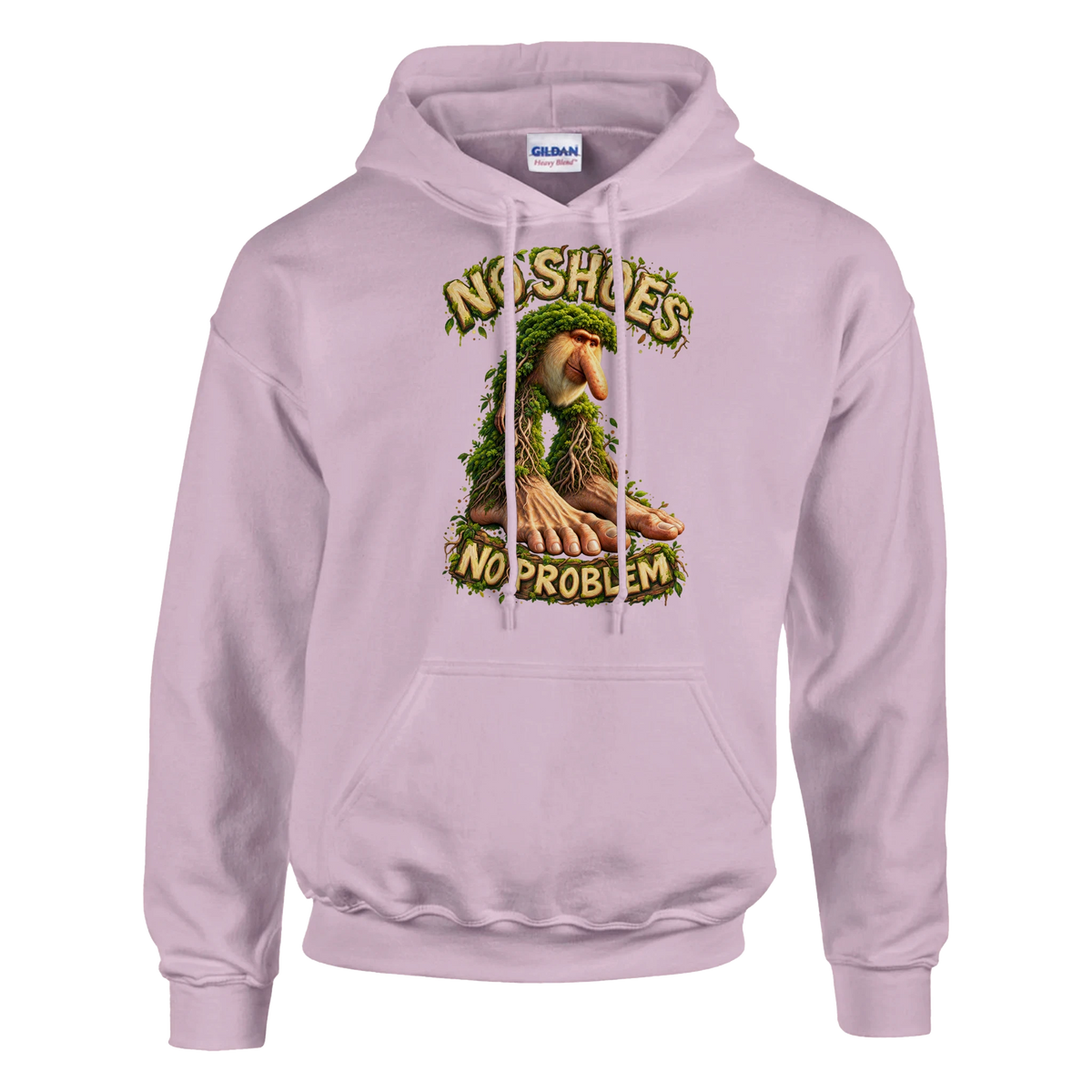 Brr Brr Patapim print on a light pink pullover hoodie, front view