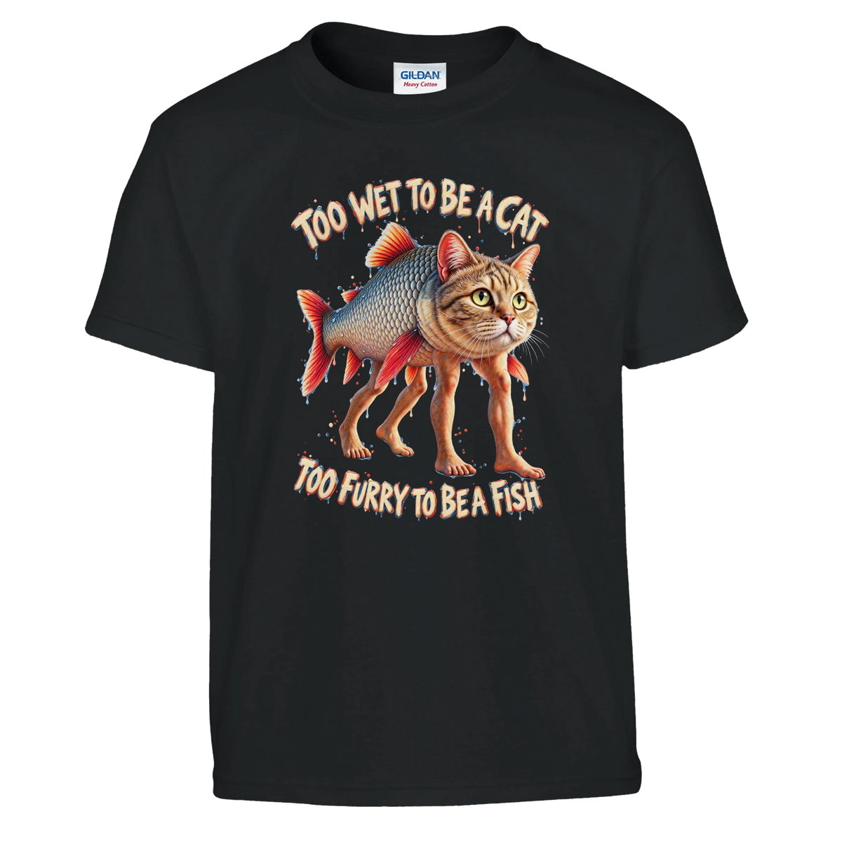 Trulimero Trulichina print on a black kids t-shirt, front view
