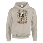 La Vaca Saturno Saturnita print on a sand pullover hoodie, front view