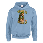 Brr Brr Patapim print on a light blue pullover hoodie, front view