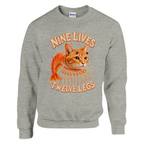 Trippi Troppi print on an ash grey crewneck sweatshirt, front view