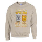 Garama and Madundung print on a sand crewneck sweatshirt, front view