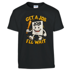 Job Job Job Sahur print on a black kids t-shirt, front view