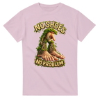Light Pink t-shirt printed with Brr Brr Patapim and the words No shoes, no problem, front view
