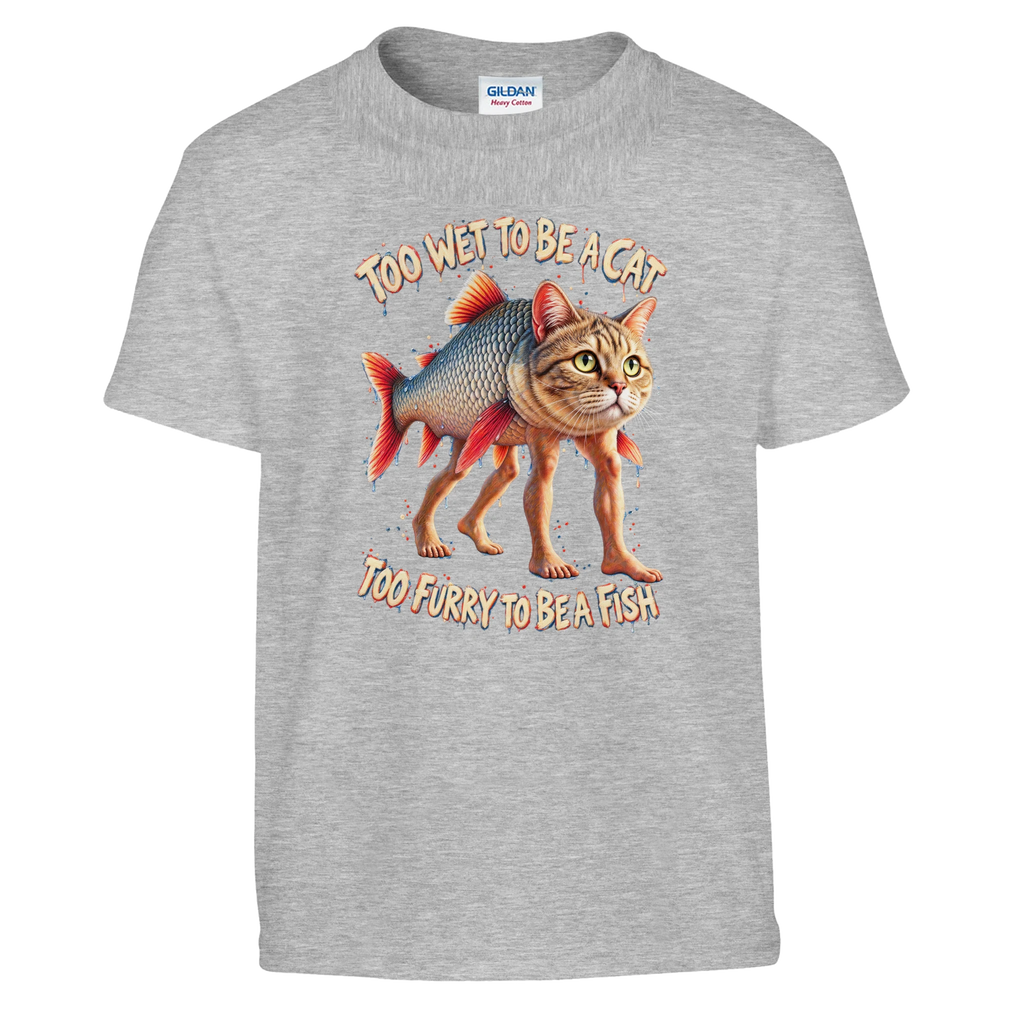 Trulimero Trulichina print on a sport grey kids t-shirt, front view