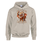 Cocofanto Elefanto print on a sand pullover hoodie, front view