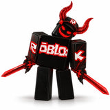Guest 666, the brainrot blocky black figure with red horns, red eyes and two red blades