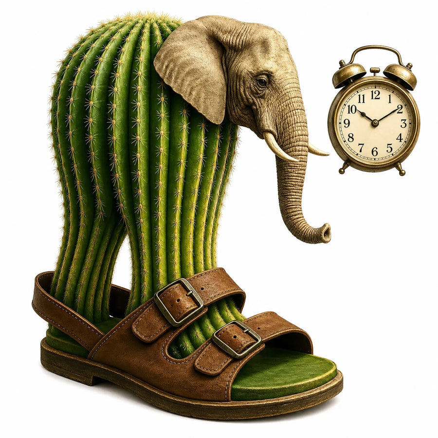 Lirili Larila, the cactus elephant brainrot character in sandals